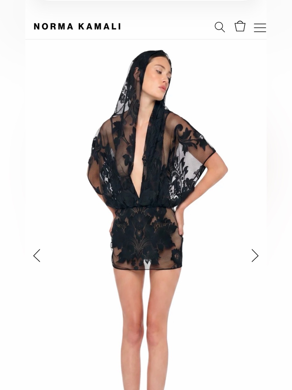 Norma Kamali Black Hooded Sleeveless dress/coverup size small
